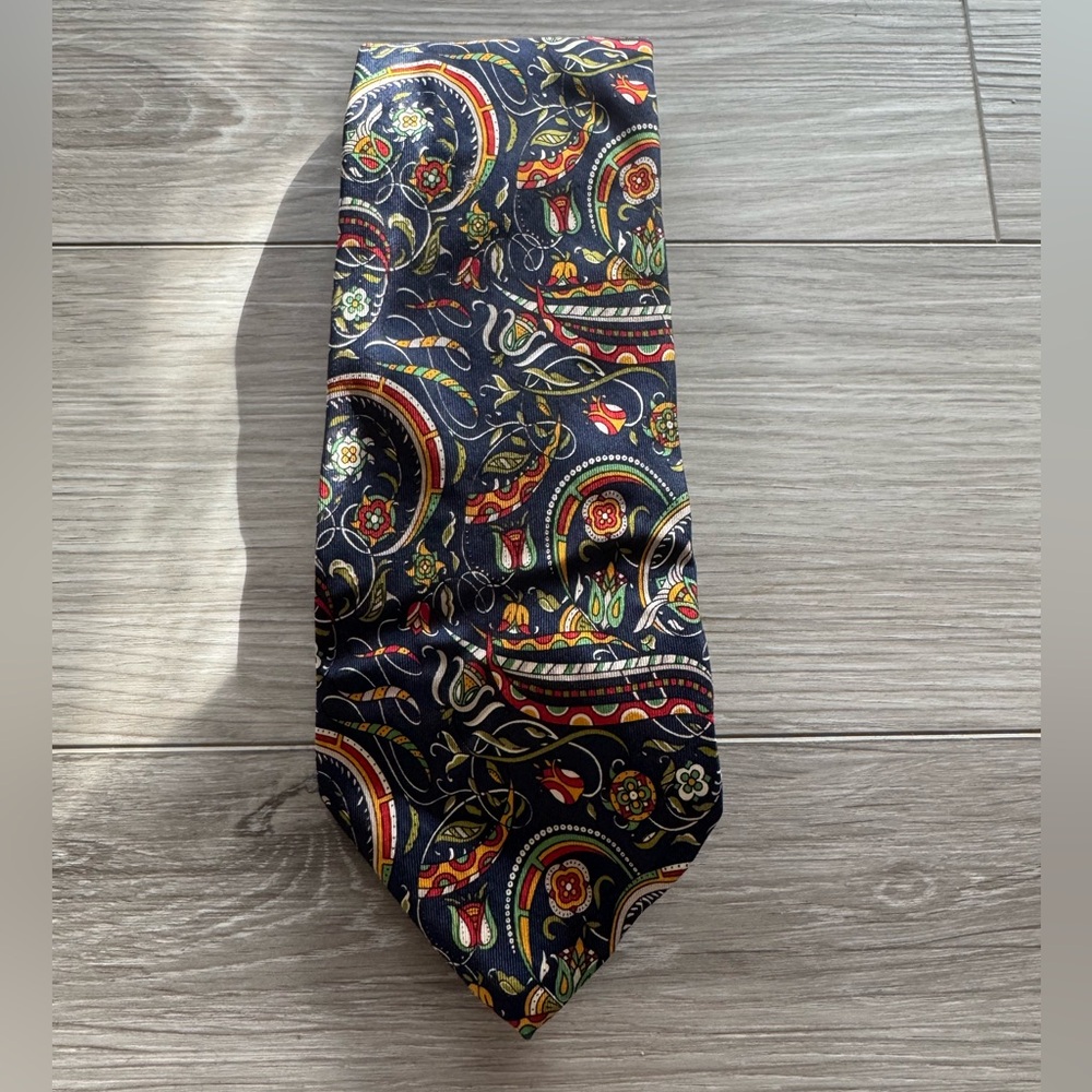 Salvatore Ferragamo Red and Blue Paisley Tie